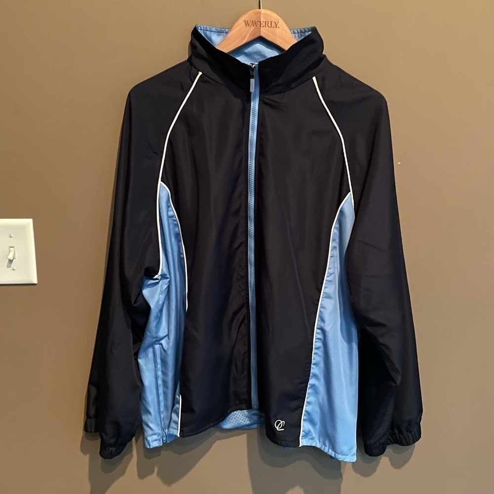 Oleg‎ Cassini Sport Full Zip Track Jacket Blue 1X